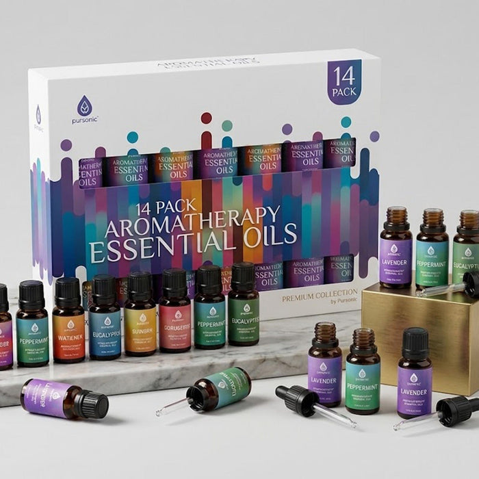 Pursonic 14 Pack Aromatherapy Essential Oil Gift Set