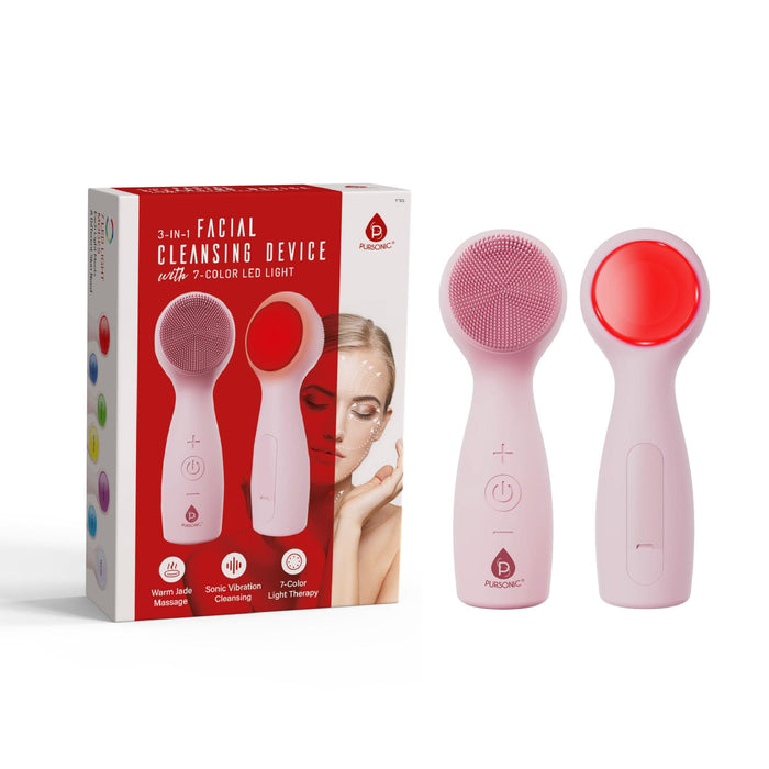 Pursonic 3 In 1 Sonic Facial Cleanser With Heated Jade And LED Light Therapy