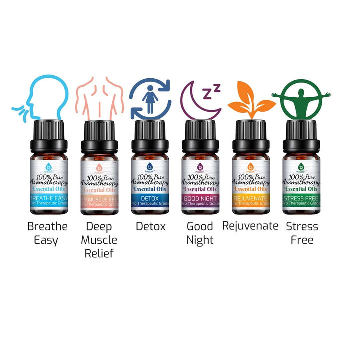 Pursonic 6 Pack Pure Essential Aromatherapy Oils Blends