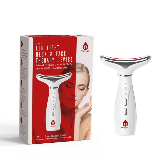 Pursonic 7 Color LED Light Therapy Neck And Face Device
