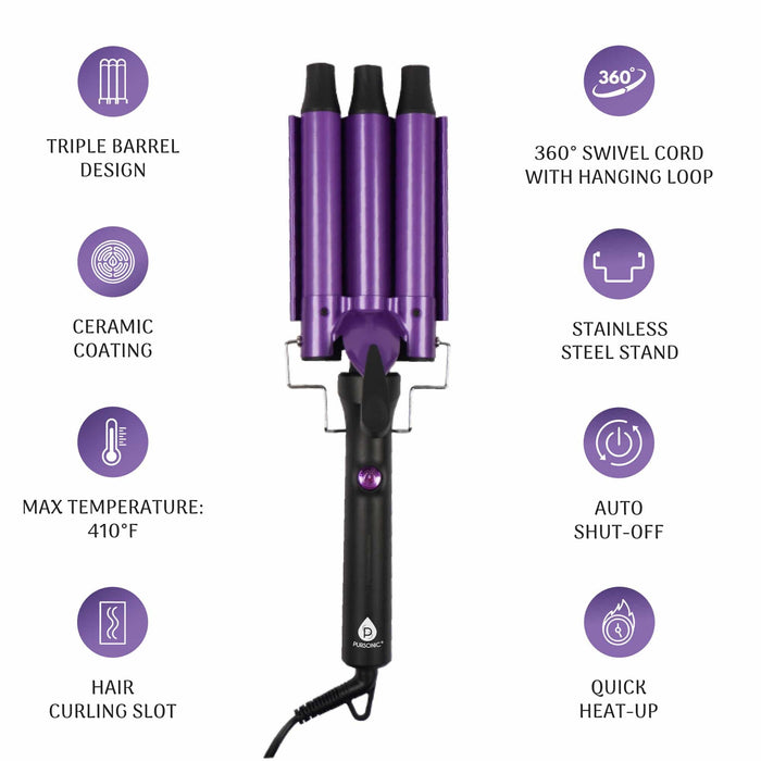 Pursonic Triple Barrel Hair Curler