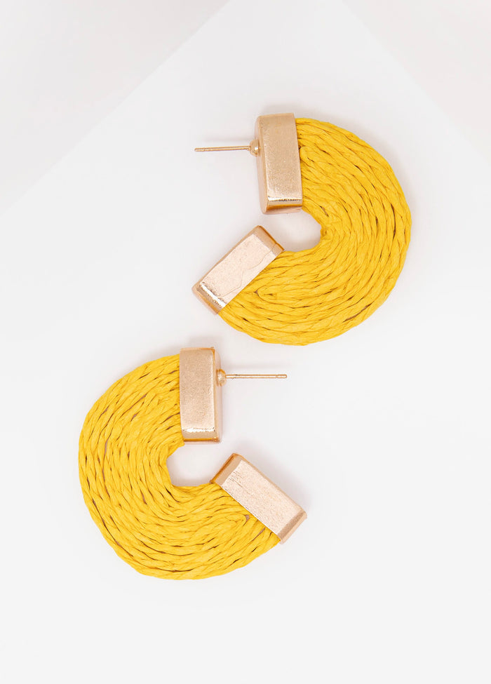 Raffia Hoop Earrings