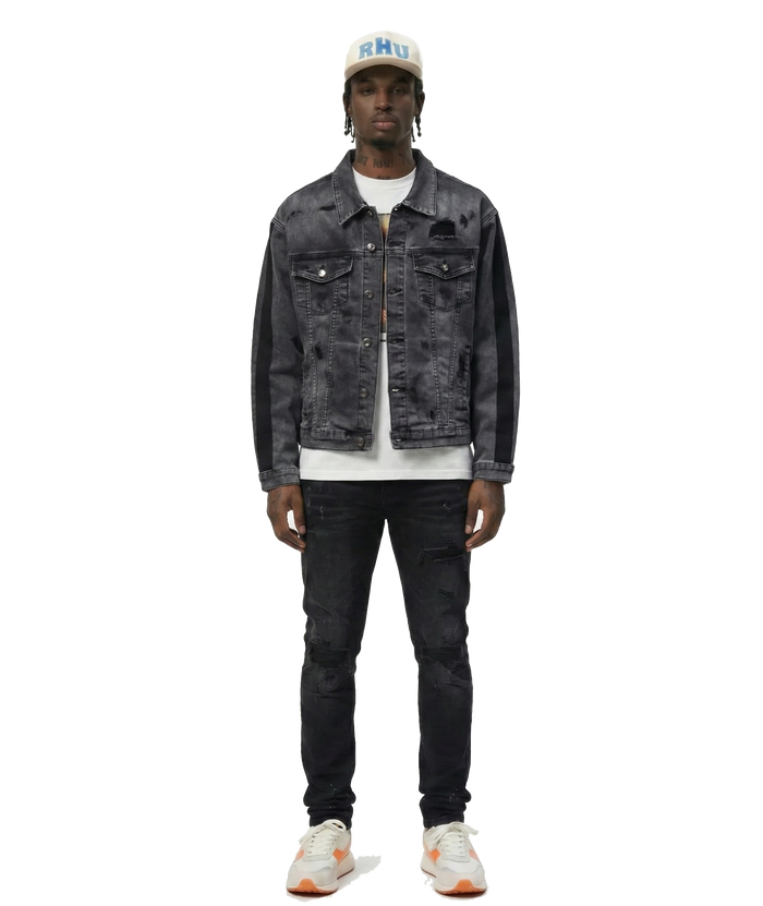 Ranch Premium Washed Sleeve Contrast Taping Denim Jacket