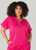 Zip Front Ribbed Pullover