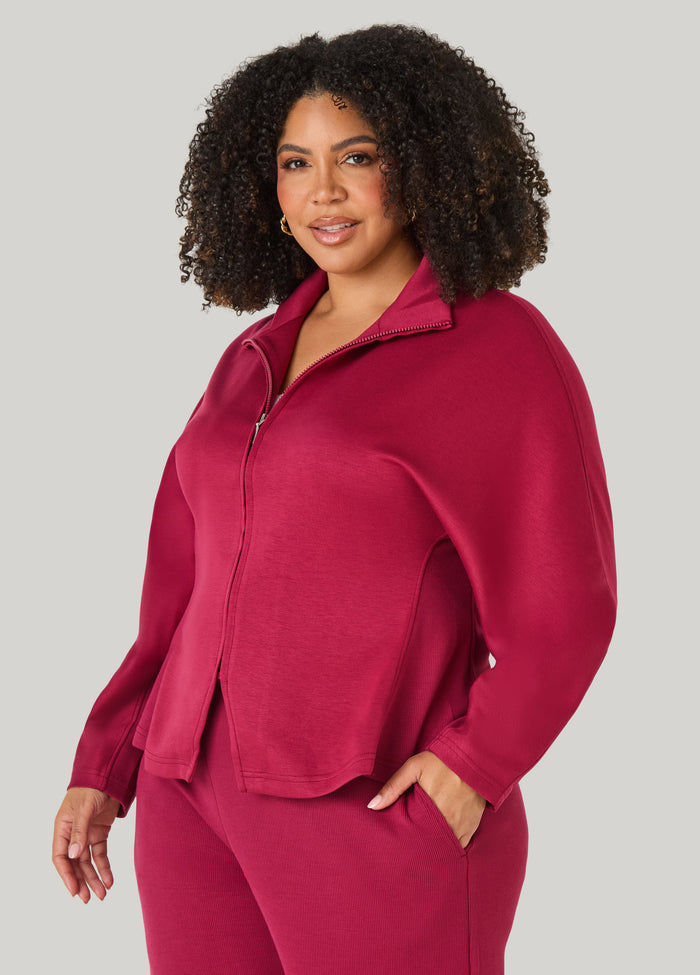 Ribbed Paneled Peplum Jacket