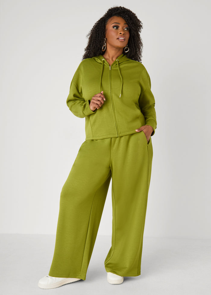 Ribbed Paneled Wide Leg Pants