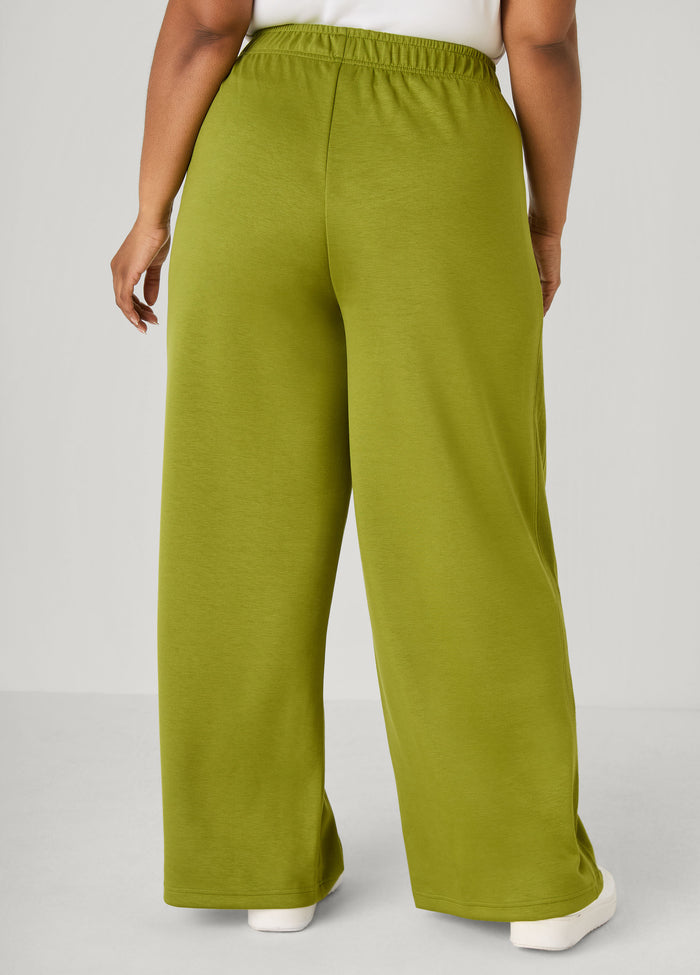 Ribbed Paneled Wide Leg Pants