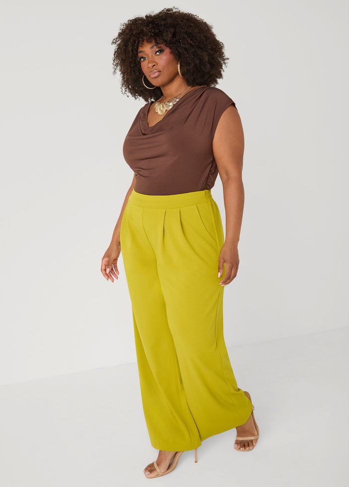 Ruched Cowl Neck Top