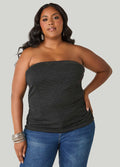 Ruched Metallic Tube Top