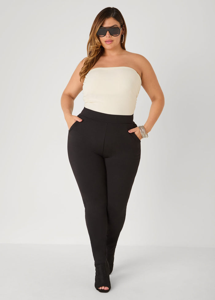 Ruched Metallic Tube Top