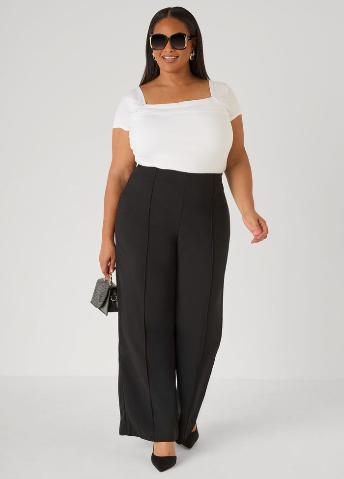 Ruched Square Neck Top