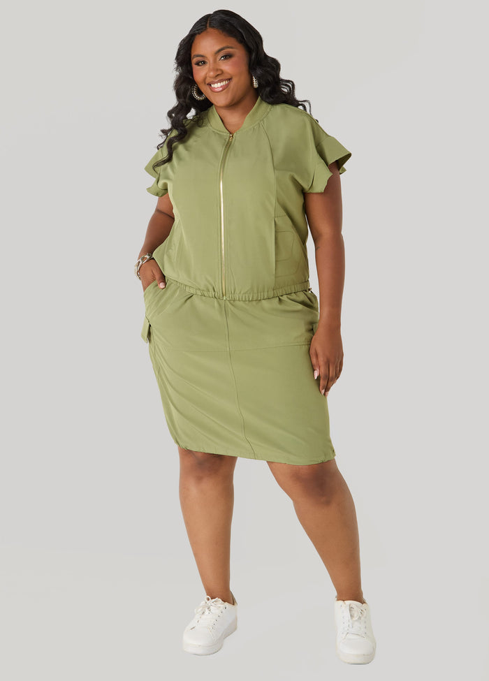 Ruffle Sleeve Track Jacket