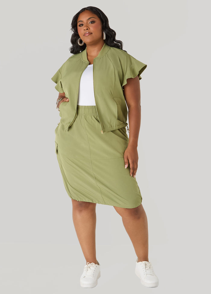 Ruffle Sleeve Track Jacket
