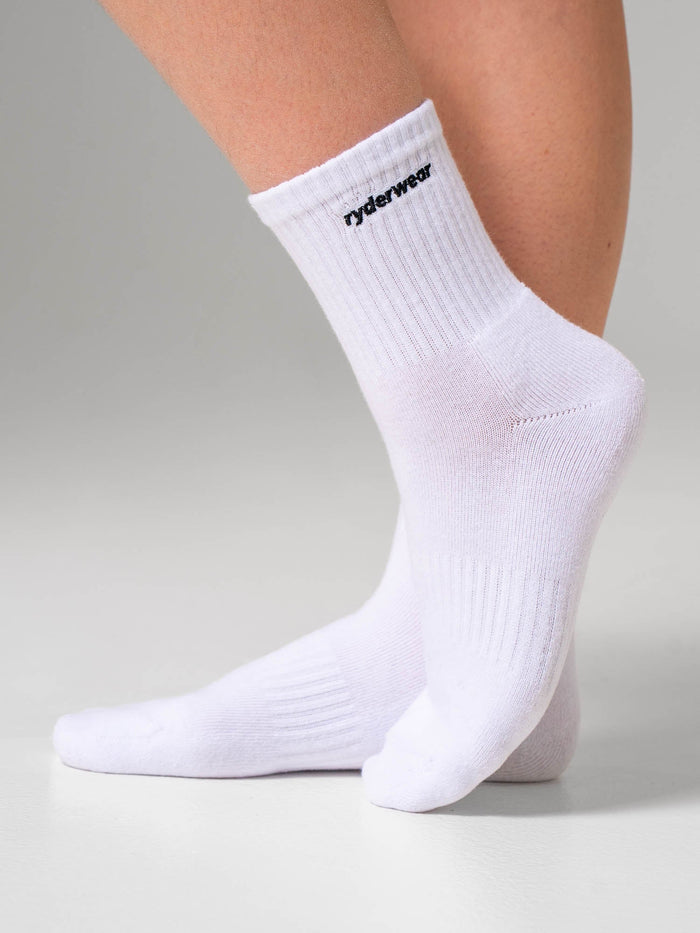 Ryderwear Crew Sock - White/black Socks Ryderwear