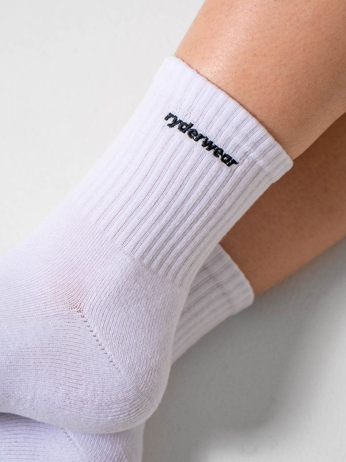 Ryderwear Crew Sock - White/black Socks Ryderwear