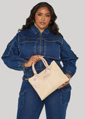 Scarf Embellished Satchel