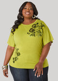 Sequined Floral Jersey Tee