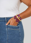 Set Of 5 Marbled Stone Bracelets