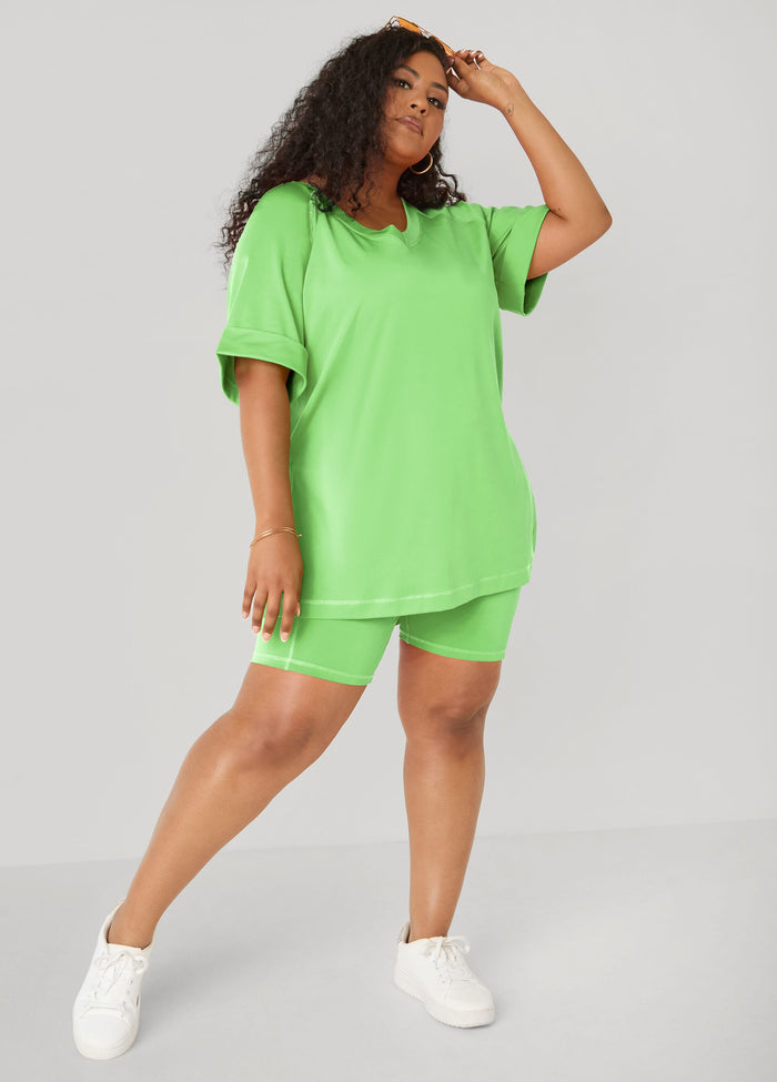 Side Split Athletic Knit Top