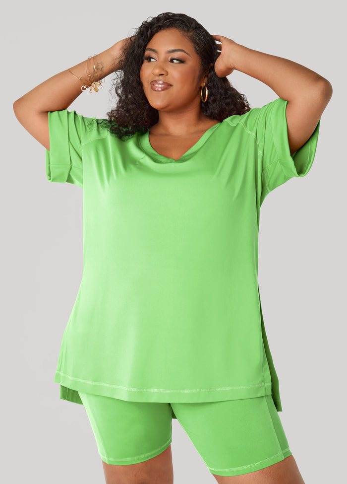 Side Split Athletic Knit Top