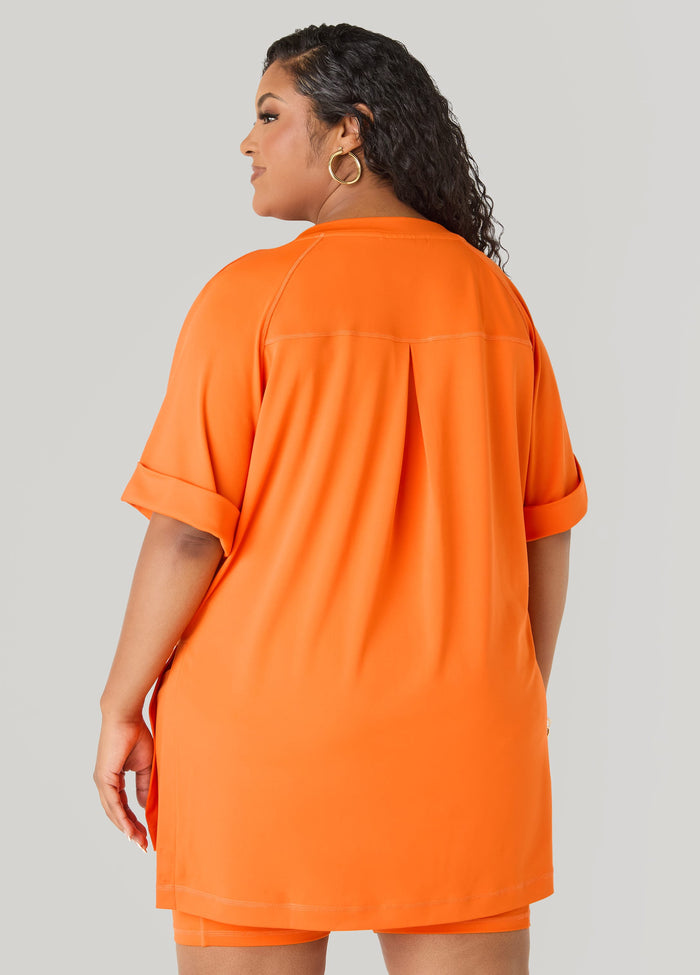 Side Split Athletic Knit Top
