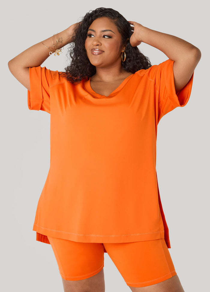 Side Split Athletic Knit Top