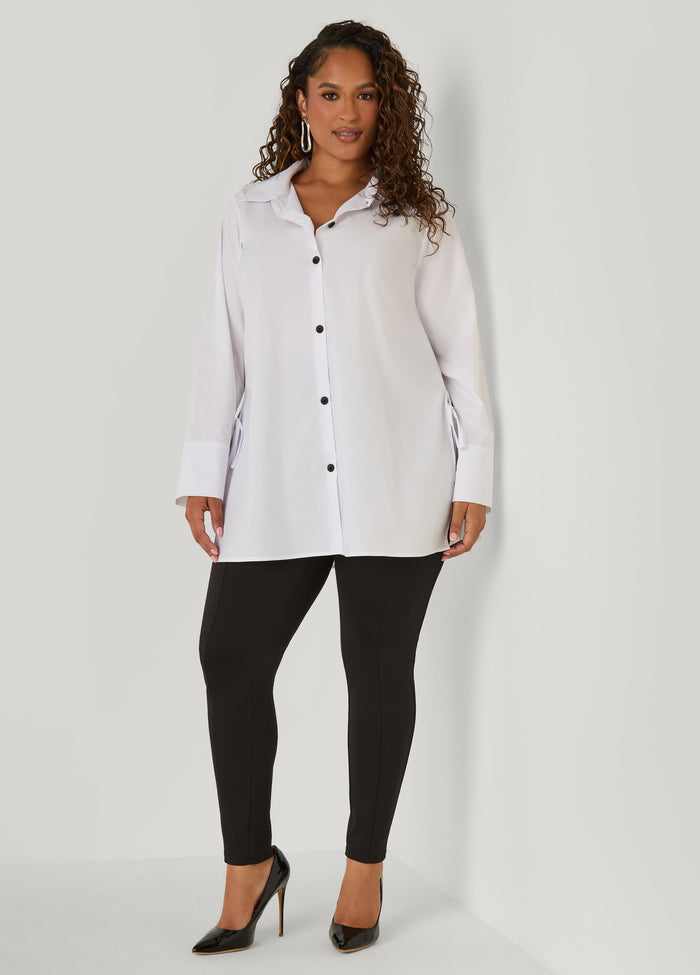 Side Ties Poplin Shirt