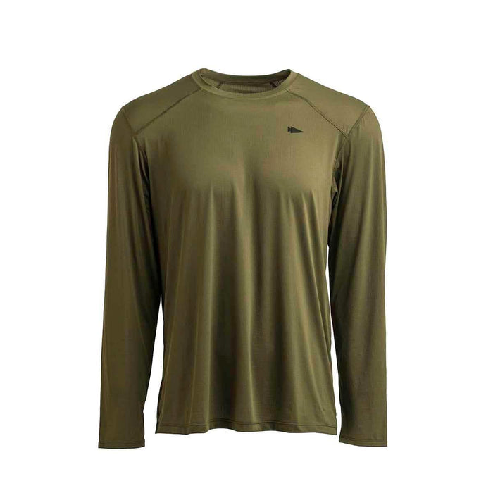 GORUCK men's olive long sleeve performance tee with thumbholes, size L