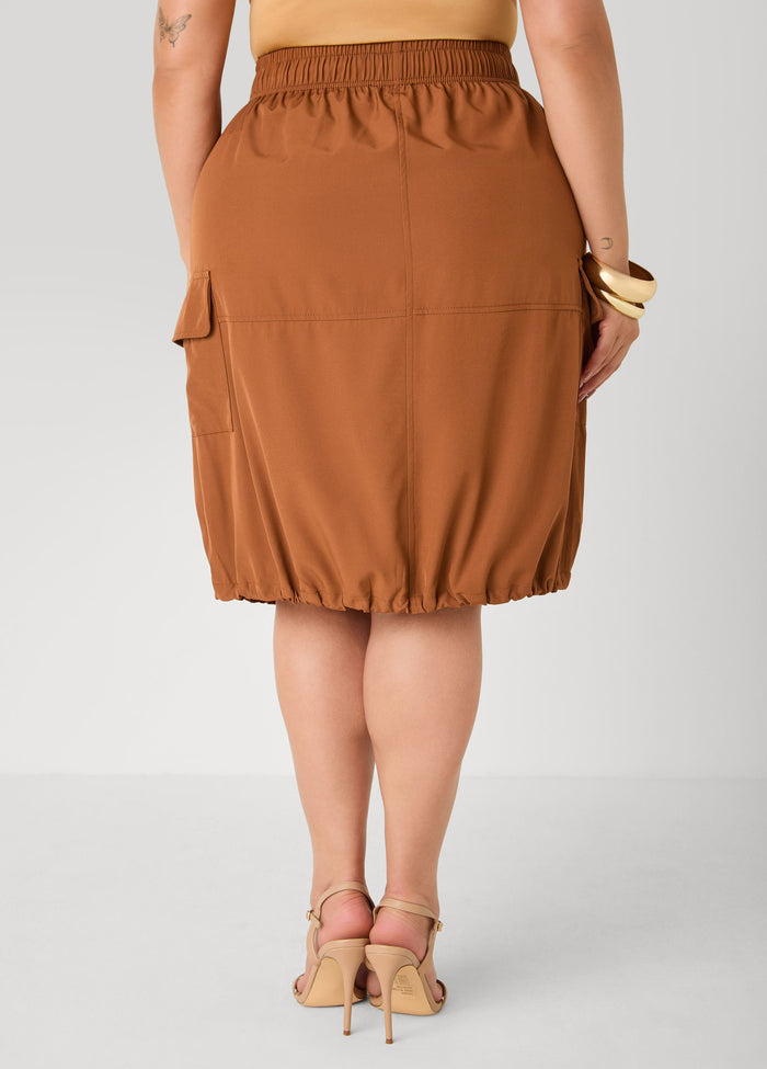 Slip On Drawstring Cargo Skirt