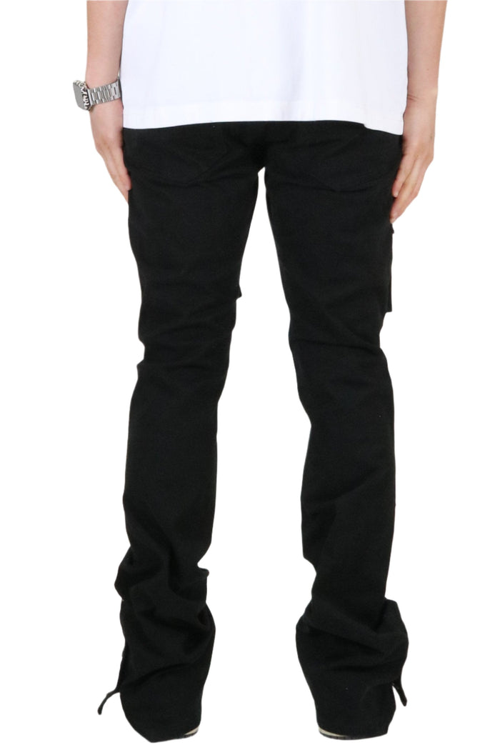 Somber Men's premium flare stacked twill cargo pant with multi functional pockets