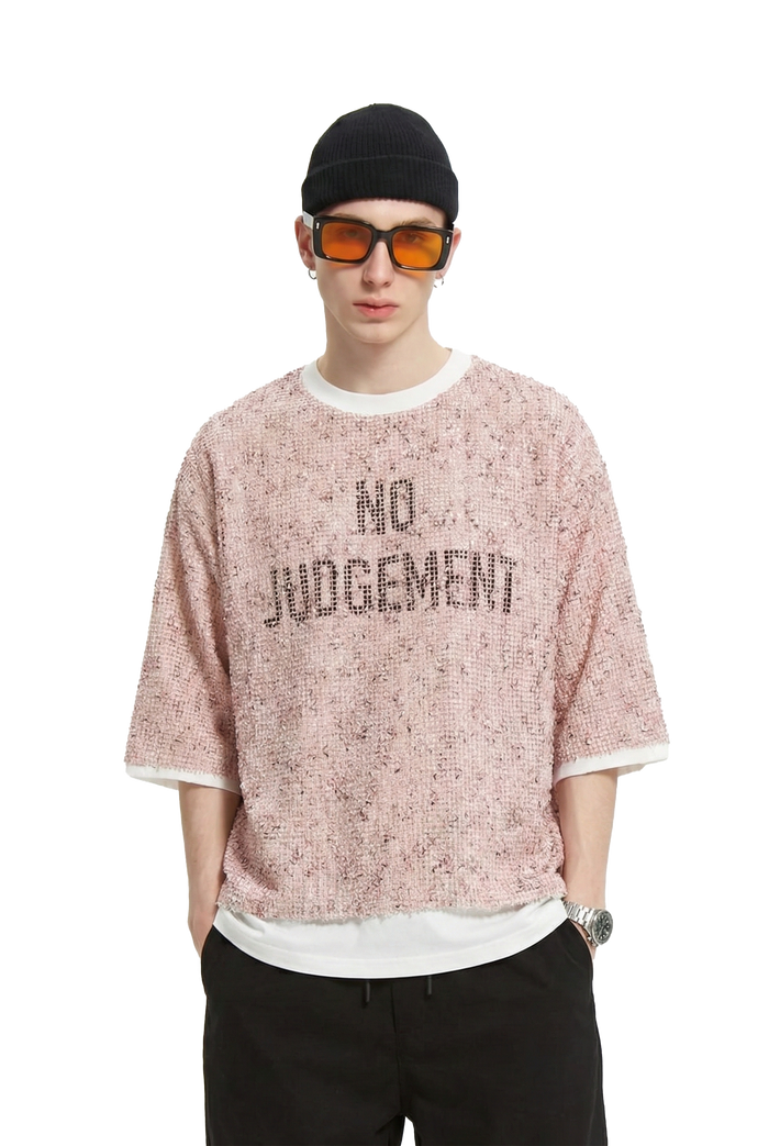 Sparkle S/N Jersey 3/4 Sleeve Crop Top Tee