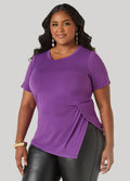 Split Side Stretch Knit Top