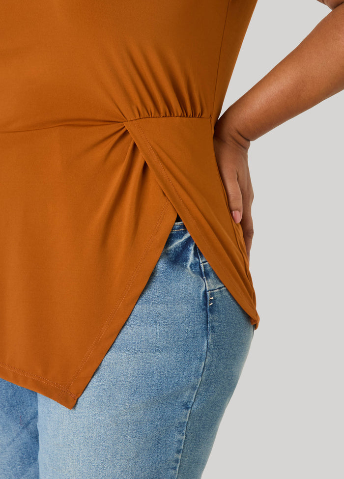 Split Side Stretch Knit Top