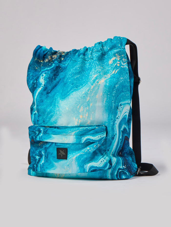 STAR Beach Pro Pack - High-performance drawstring bag with front zipper pocket and reinforced corners, black.