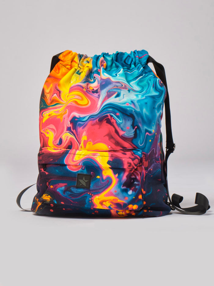 STAR Beach Pro Pack - High-performance drawstring bag with front zipper pocket and reinforced corners, black.