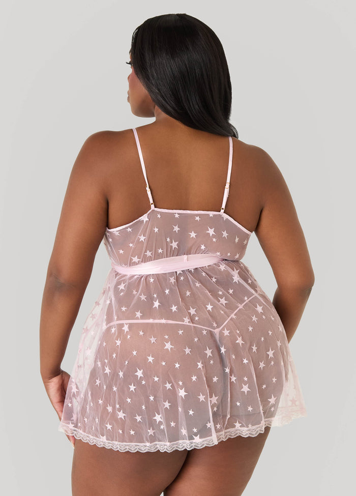 Star Mesh Babydoll Set