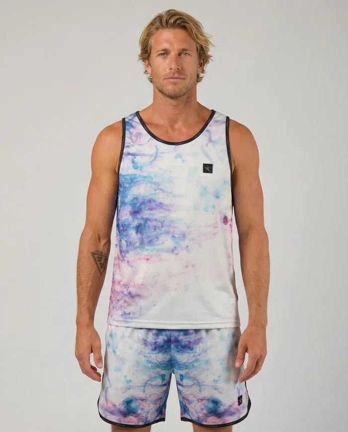 Front view of STAR Beachwear Stellar Haze professional beach volley tank top.