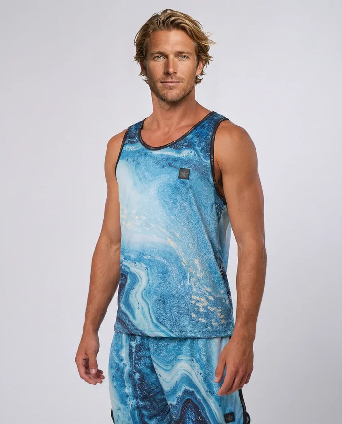 STAR Supernova performance tank top with Sand-Off technology, vibrant graphic anti-sand regular fit gear for beach volleyball.