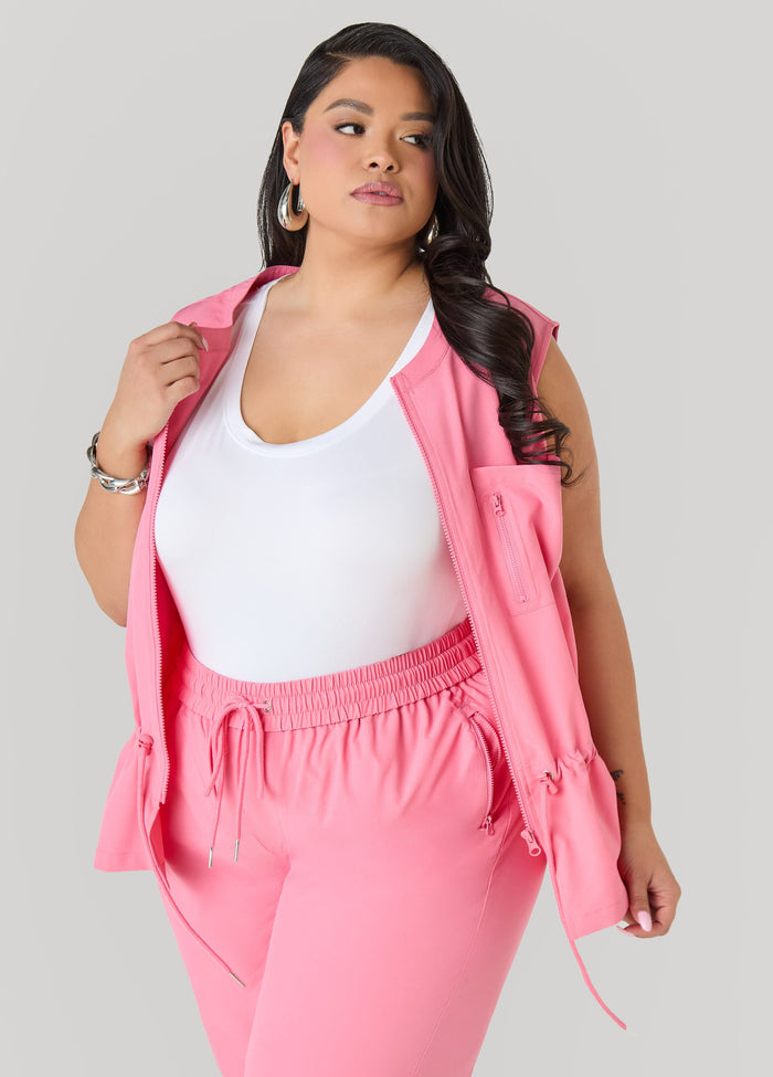 Storm Flap Drawstring Waist Vest