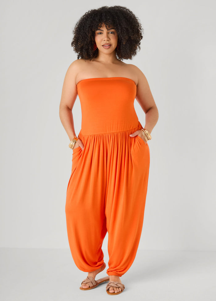 Strapless Harem Leg Jumpsuit
