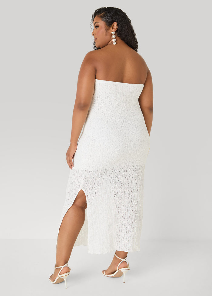 Strapless Textured Maxi Dress