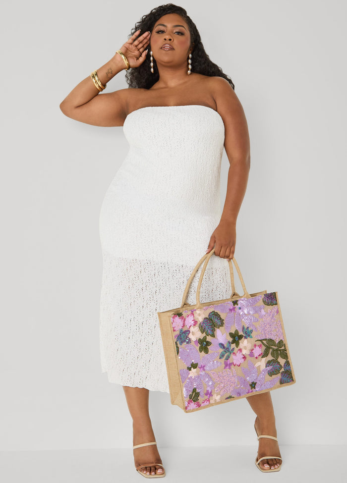 Strapless Textured Maxi Dress