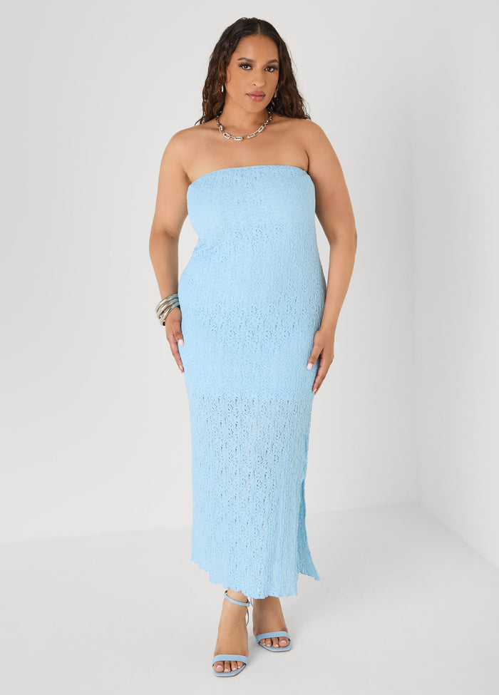 Strapless Textured Maxi Dress