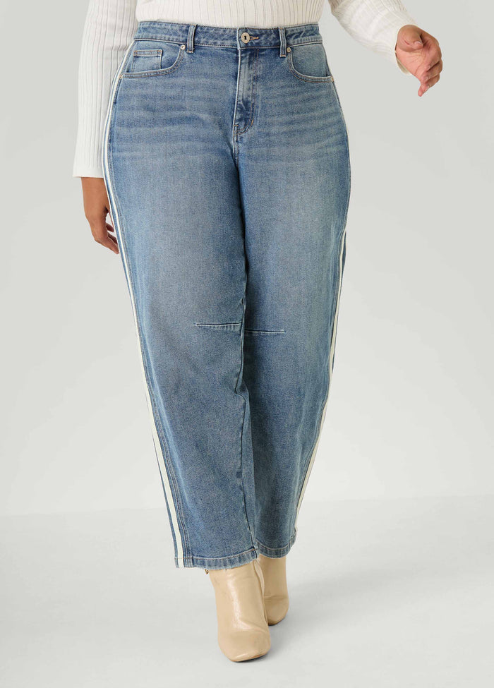 Striped Barrel Jeans