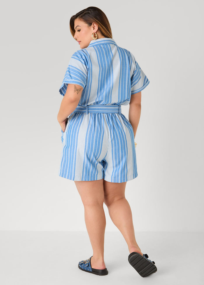 Striped Chambray Romper