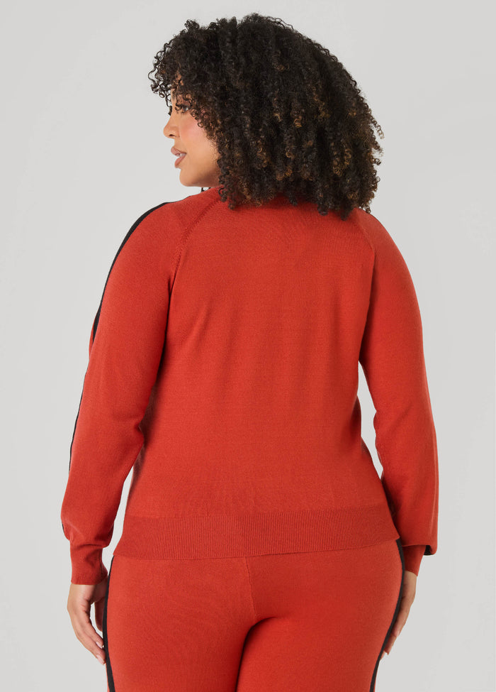 Striped Mock Neck Sweater