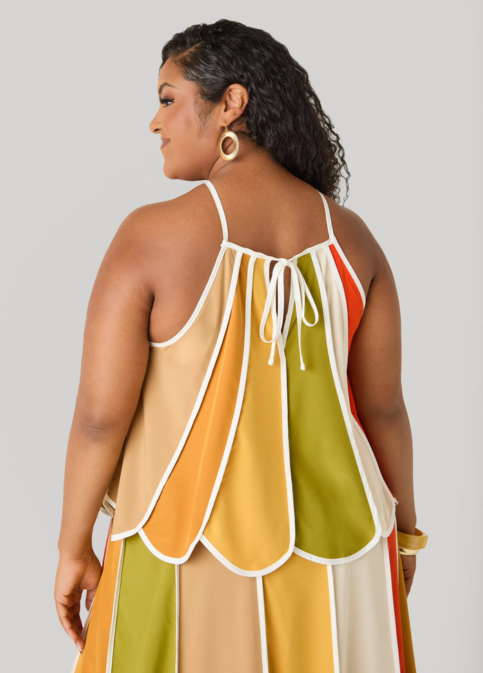 Striped Paneled Swing Top