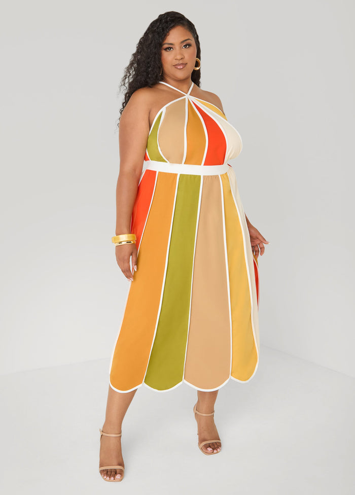 Striped Paneled Swing Top