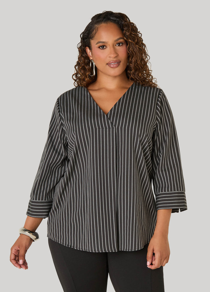 Striped V Neck Shirt