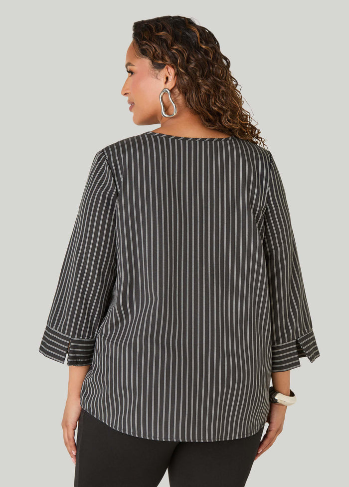 Striped V Neck Shirt